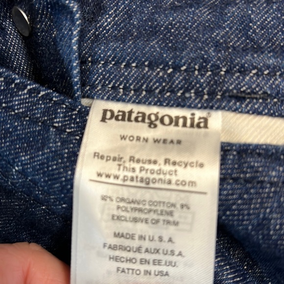 NWT PATAGONIA STEEL FORGE BLUE DEMIN BIB OVERALLS XS - Picture 12 of 16